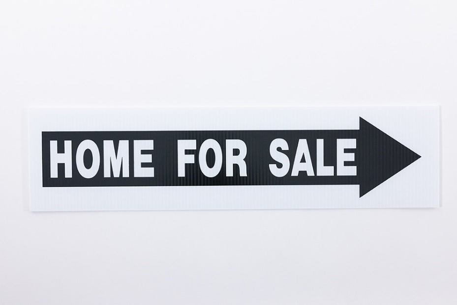 HOME FOR SALE - DIRECTIONAL ARROW SIGN - 6x24 - BLACK