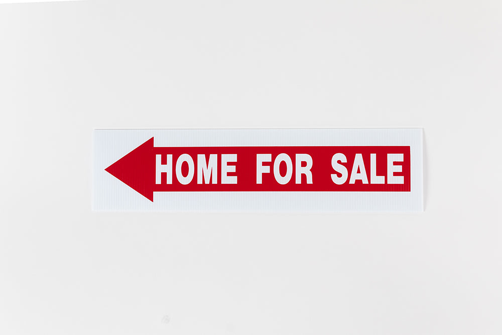 HOME FOR SALE - DIRECTIONAL ARROW SIGN - 6x24 - RED