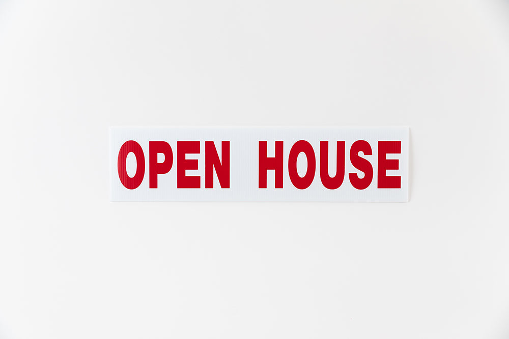 OPEN HOUSE SIGN - 6x24 - RED