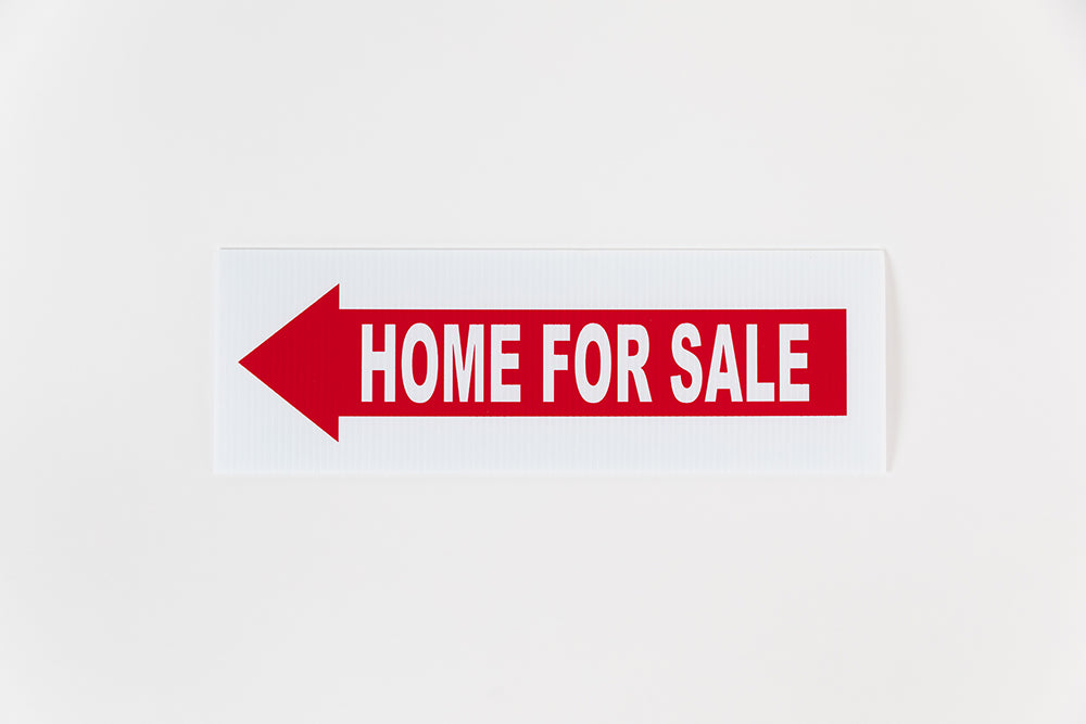 HOME FOR SALE - DIRECTIONAL ARROW SIGN - 6x18 - RED