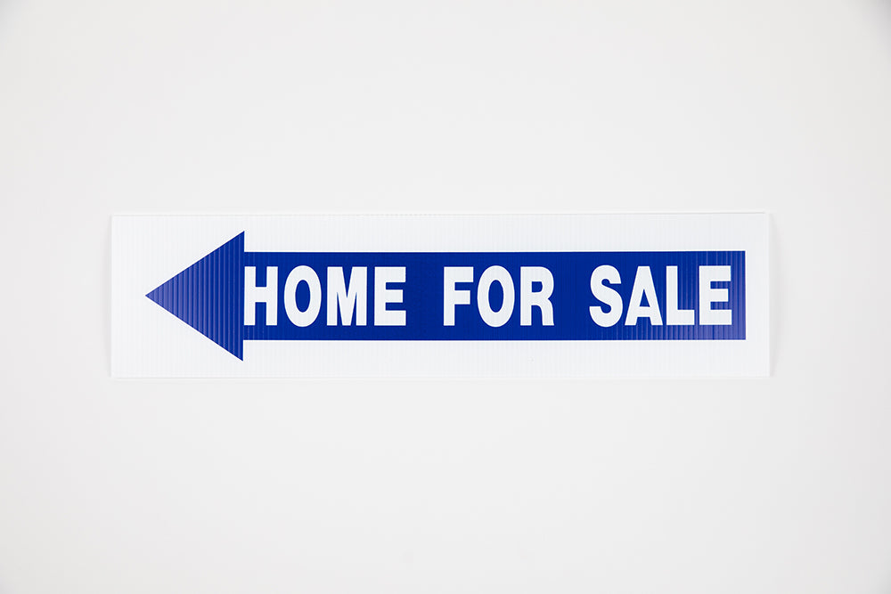 HOME FOR SALE - DIRECTIONAL ARROW SIGN - 6x24 - BLUE