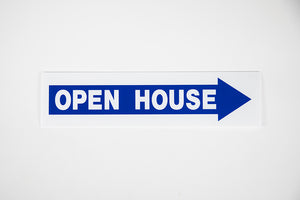 OPEN HOUSE DIRECTIONAL ARROW SIGN - 6X24 - BLUE