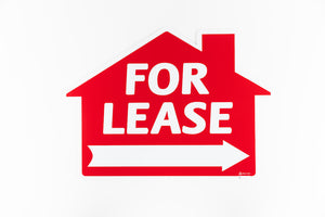 FOR LEASE SIGN - HOUSE SHAPE - RED