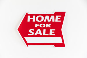 HOME FOR SALE SIGN - ARROW SHAPE - RED