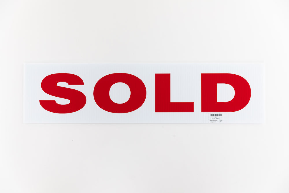 SOLD SIGN - 6x24 - RED